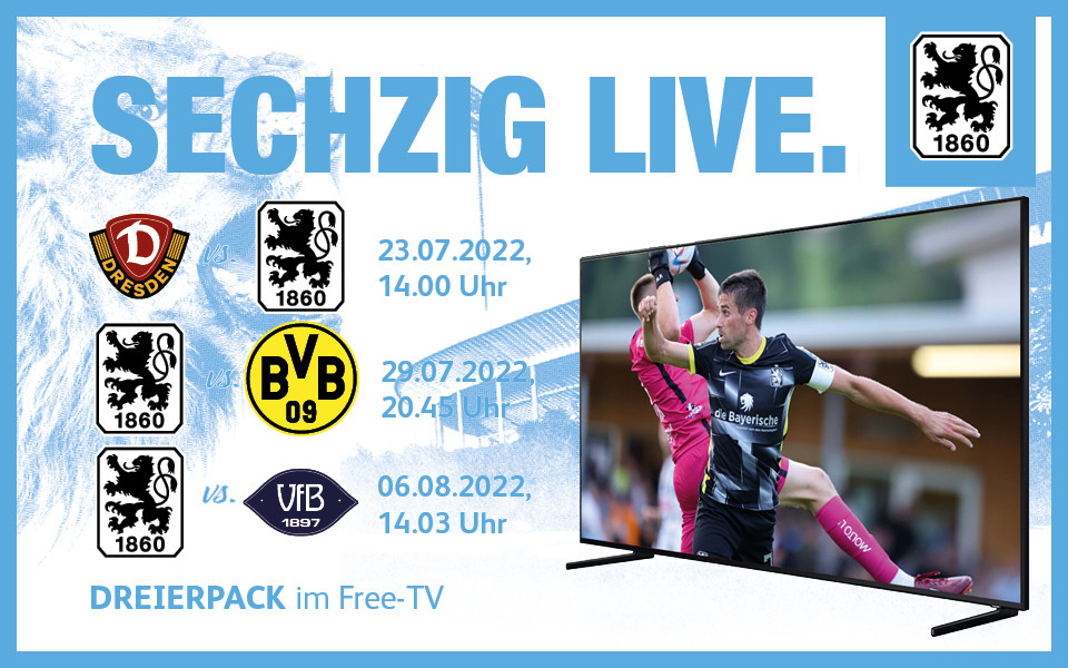 TSV 1860 München gegen Dynamo Dresden live im TV und Stream