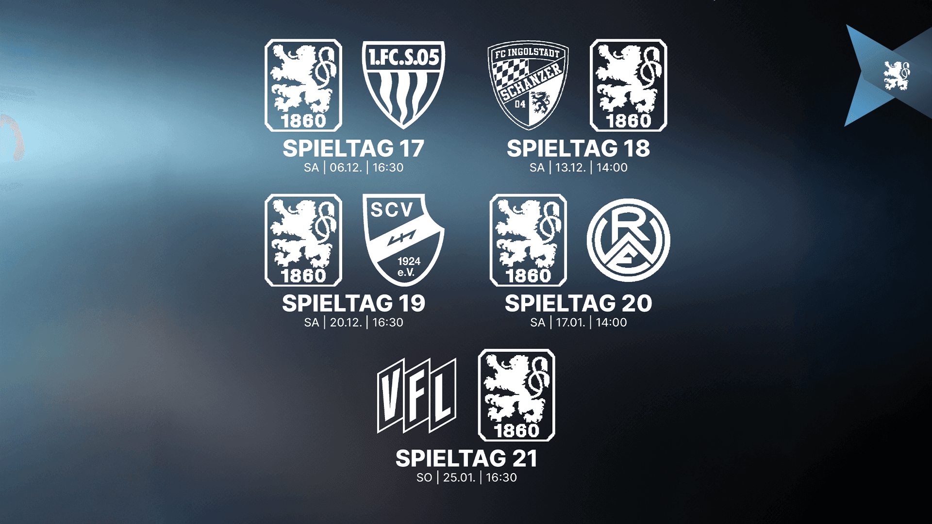 DFB terminiert die Spieltage 17. - 21..