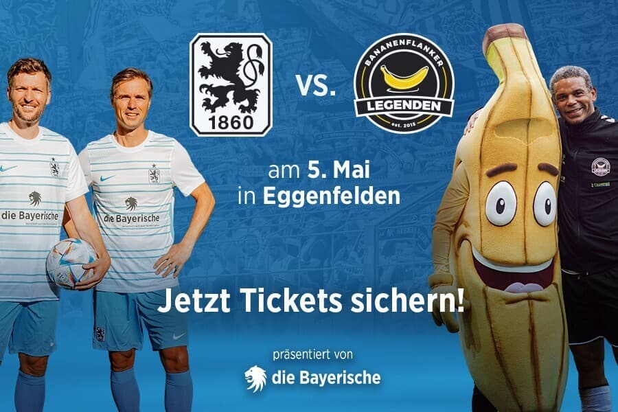 BENEFIZSPIEL LÖWEN-LEGENDEN VS. BANANENFLANKER PRÄSENTIERT VON DER BAYERISCHEN.