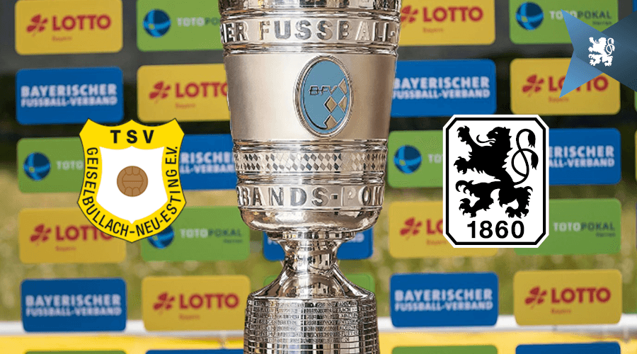 Die Löwen haben gegen den TSV Geiselbullach aus der Stadt Olching fast ein Heimspiel in der 2. Runde des Toto-Pokals.